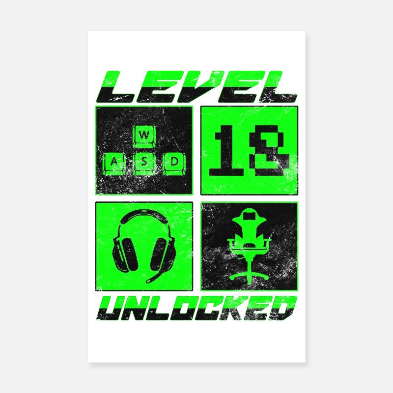 level 18 unlocked Poster 20x30 cm