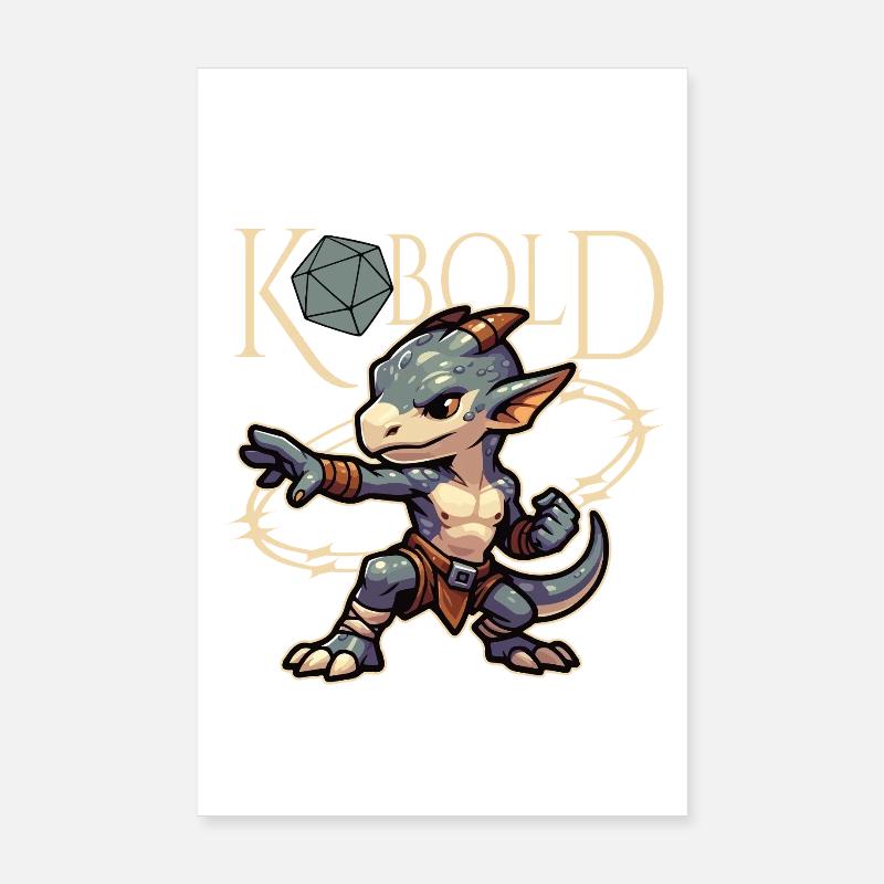 Kobold-Krieger und Würfel Poster 20x30 cm