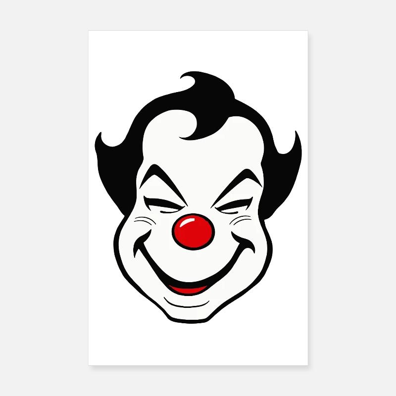 Carnaval du visage de clown joyeux Carnaval Carnaval Poster 20 x 30 cm