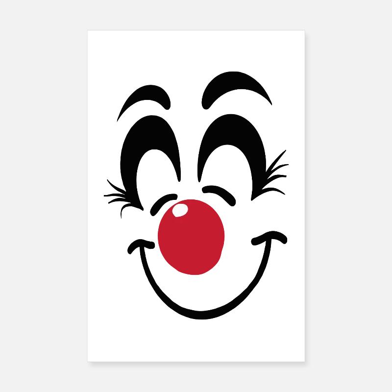 Carnaval du visage de clown joyeux Carnaval Carnaval Poster 20 x 30 cm
