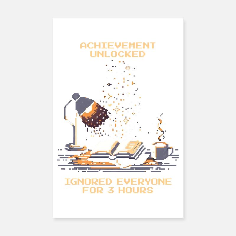 Erfolg freigeschaltet | Lesen Bücher Nerd Poster 20x30 cm