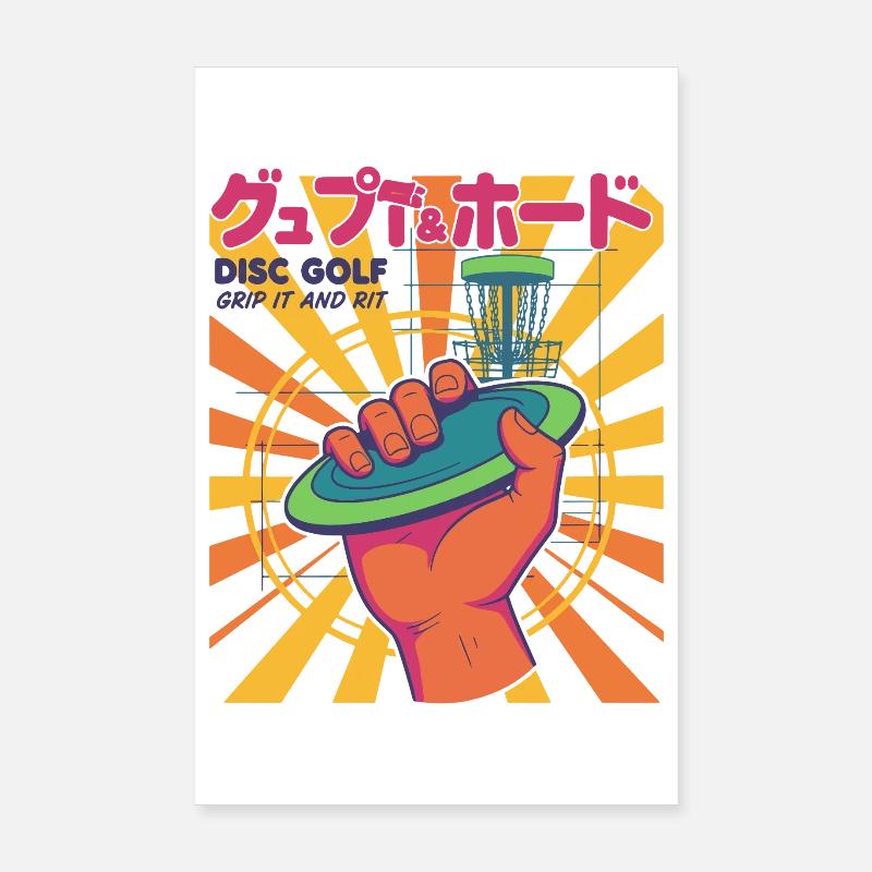 Disc Golf Grip It And Rip It Flying Disc Fun Poster 8" x 12" (20x30 cm)