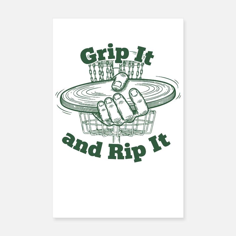 Grip It And Rip It Disc Golf Flying Disc Poster 8" x 12" (20x30 cm)