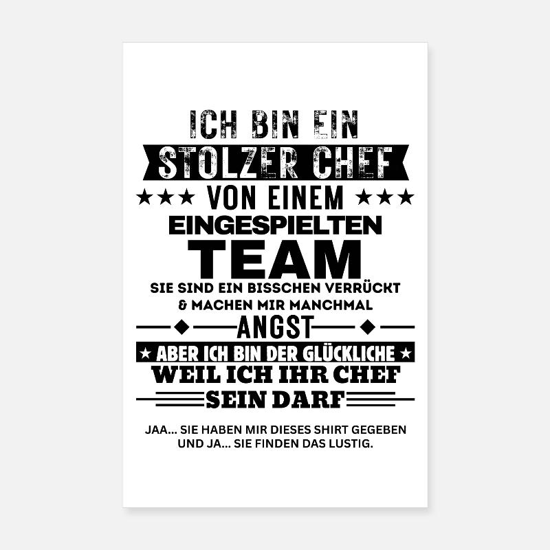 Fier patron d’une équipe bien préparée Poster 20 x 30 cm