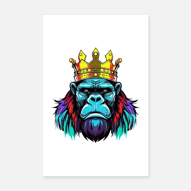 Gorilla Neon Crown Poster 8" x 12" (20x30 cm)