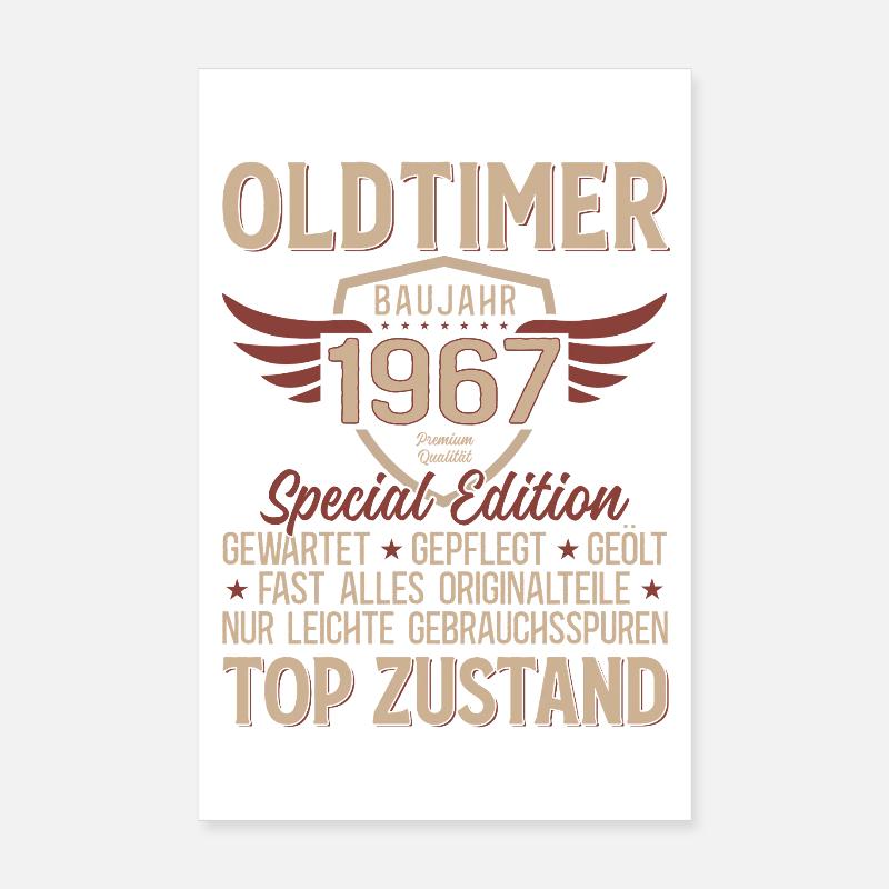 59. Geburtstag Shirt – Oldtimer 1967 Vintage Retro Poster 20x30 cm