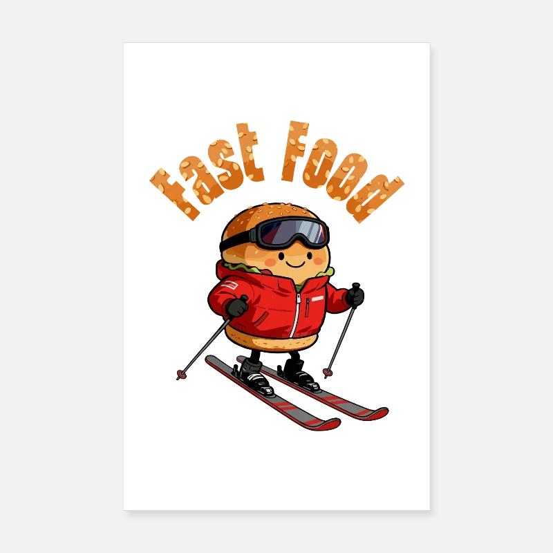 Restauration rapide à ski Poster 20 x 30 cm
