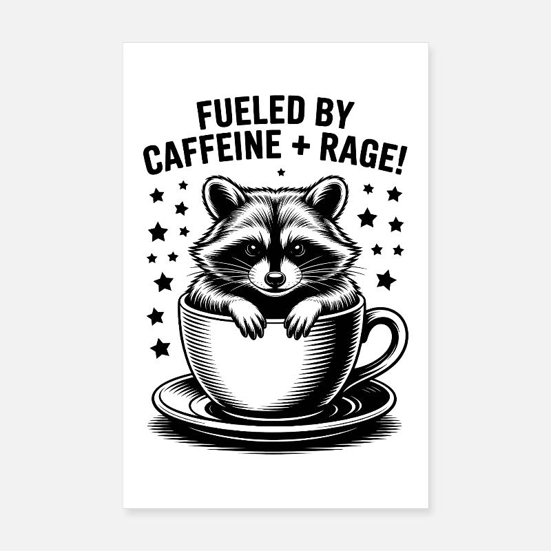 Kaffee Sprüche Koffein Lustiges Kaffee Geschenk Poster 20x30 cm