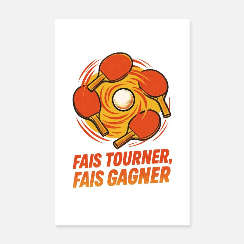 Spin Make Win - Ping Pong Poster 8" x 12" (20x30 cm)