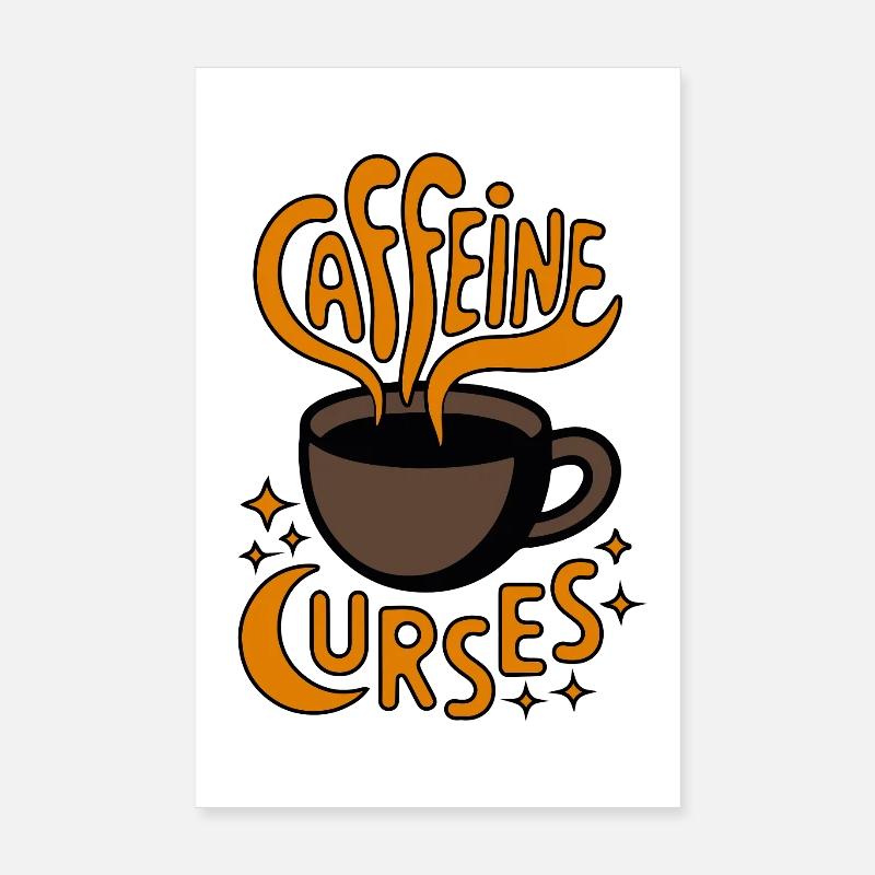 Caffeine Curves Kaffee-Logo Poster 20x30 cm