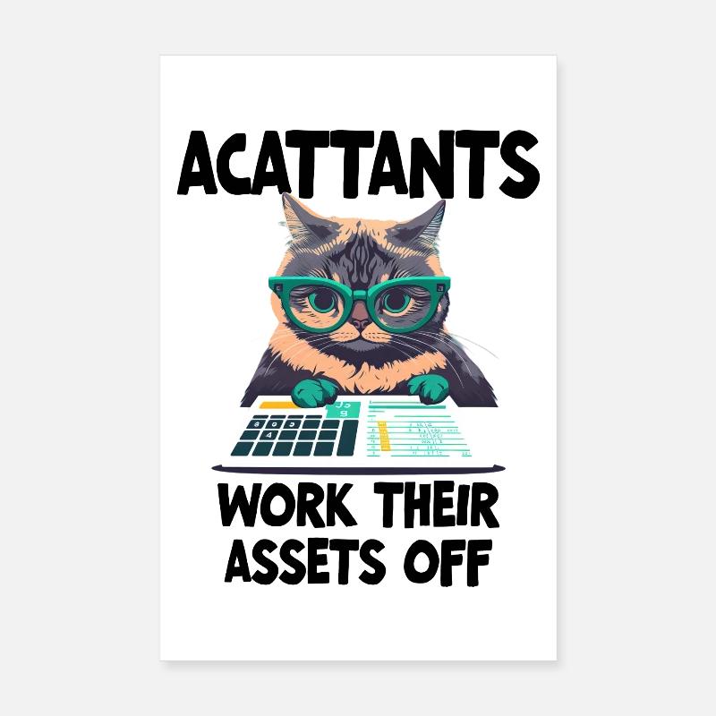 Des comptables drôles travaillent avec leurs actifs Poster 20 x 30 cm