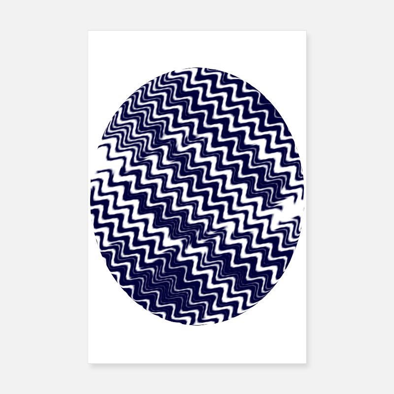 Azurian Zigzag Circle Pattern Poster 8" x 12" (20x30 cm)