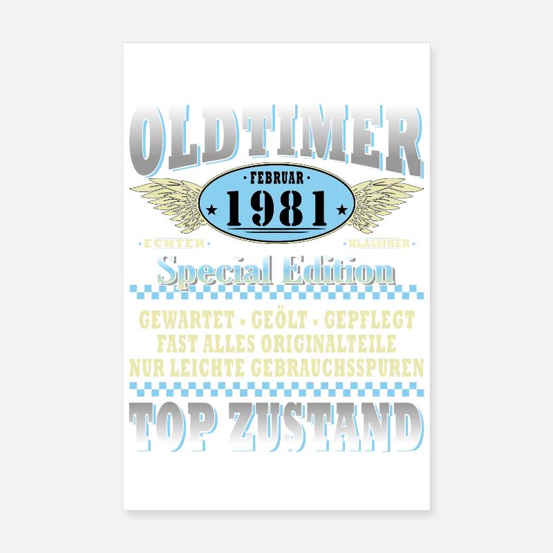 45e anniversaire Oldtimer Millésime de février 1981 Poster 20 x 30 cm