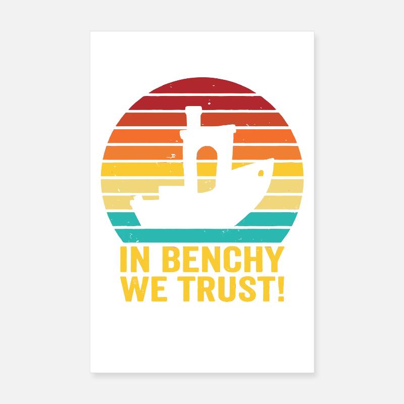 En Benchy, nous avons confiance – Design rétro d’impression 3D Poster 20 x 30 cm
