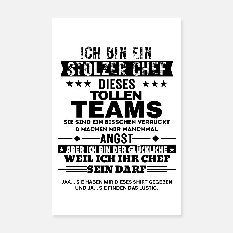 Fier patron de cette grande équipe Poster 20 x 30 cm