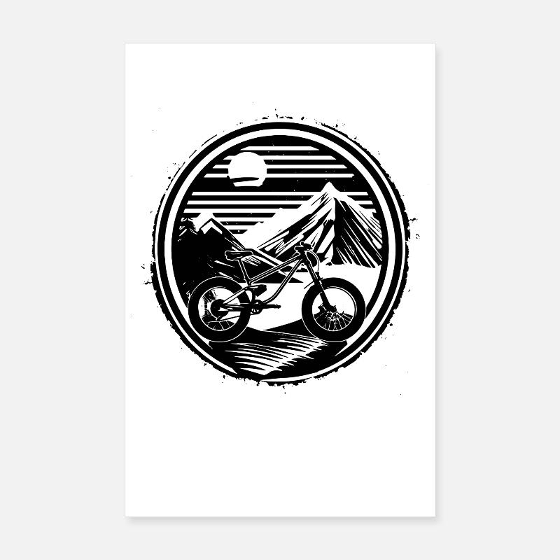 Mountainbiken Poster 20x30 cm