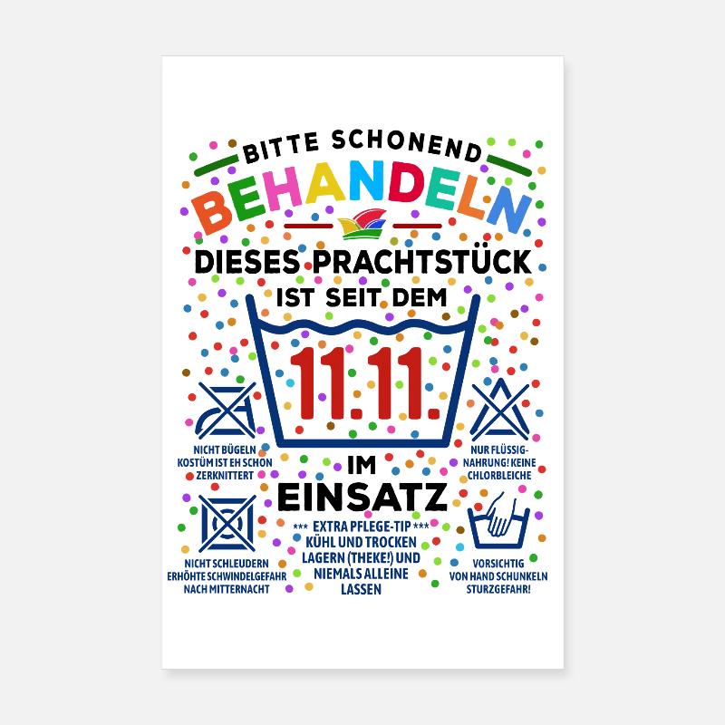seit 11.11. im Einsatz | Karneval Kostüm Poster 20x30 cm