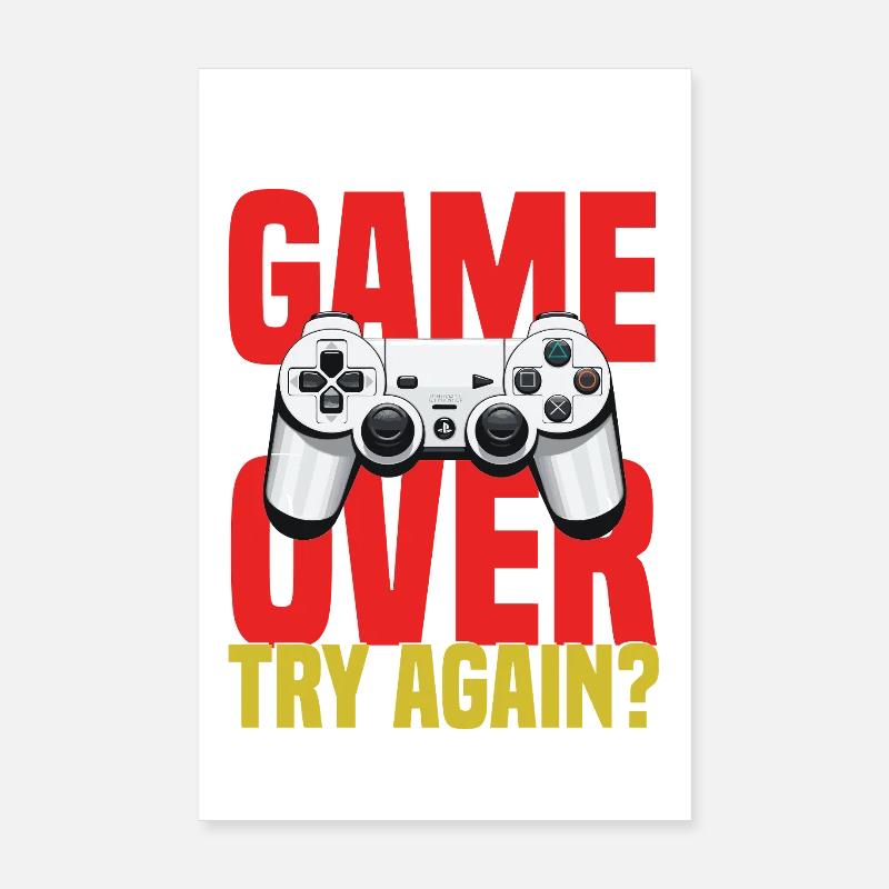 Playing Controller Motif Poster 8" x 12" (20x30 cm)