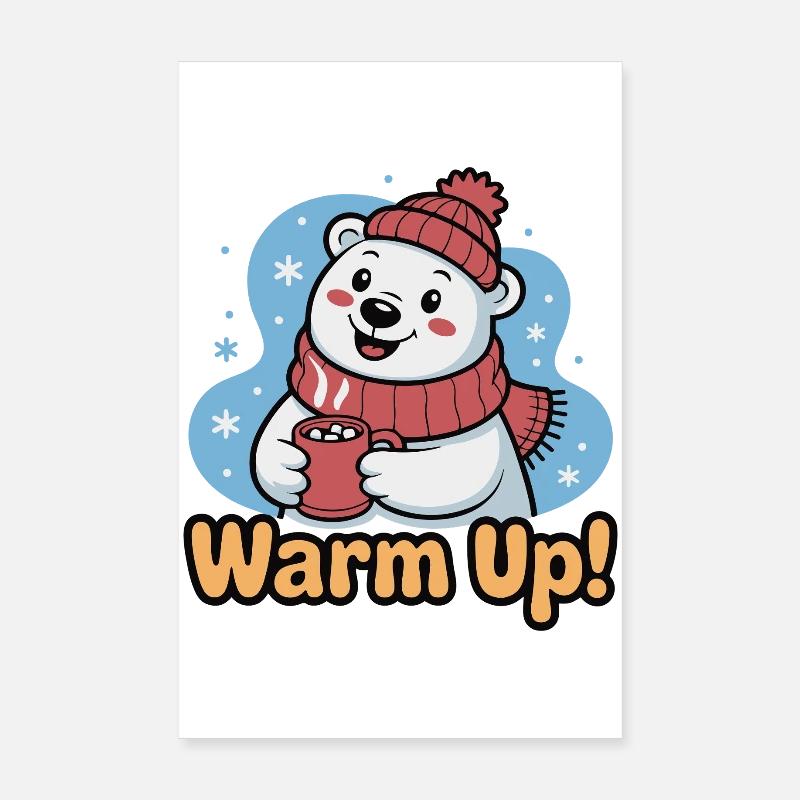 Échauffer l’ours polaire au chaud - Poster 20 x 30 cm - blanc