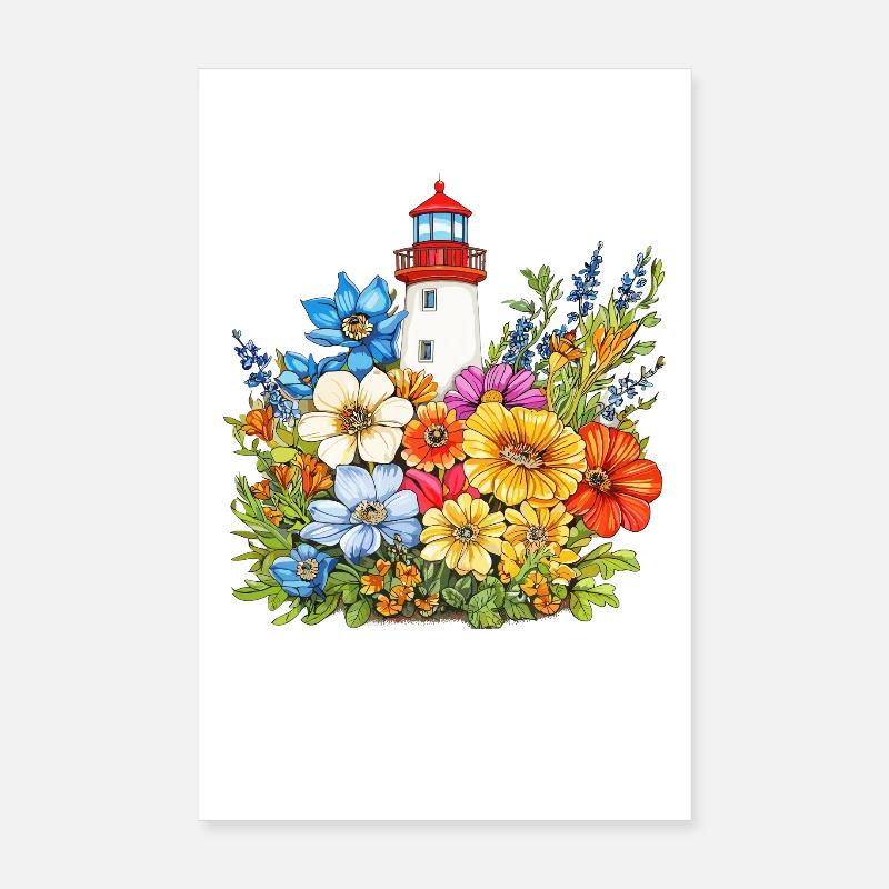 Couleurs des fleurs du phare Poster 20 x 30 cm