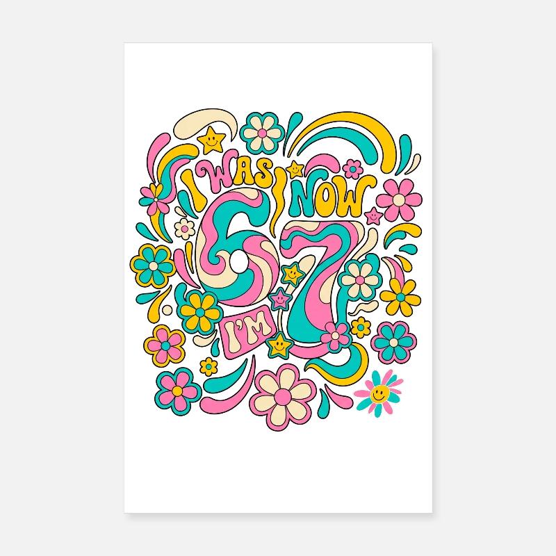 Six Seven Meme 6-7 - Poster 20 x 30 cm - blanc