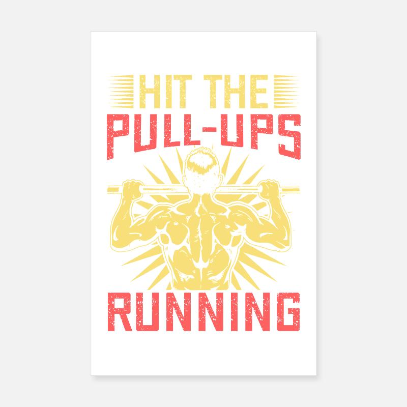 Fitness Fanatics Hit The Pull-Ups Running Poster 20x30 cm