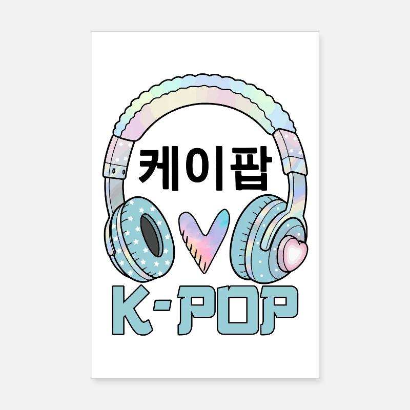 K Pop 케이팝 - Poster 20 x 30 cm - blanc
