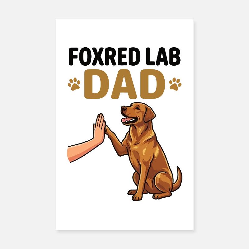 Papa labrador Fox Red – Un design de chien High Five Poster 20 x 30 cm