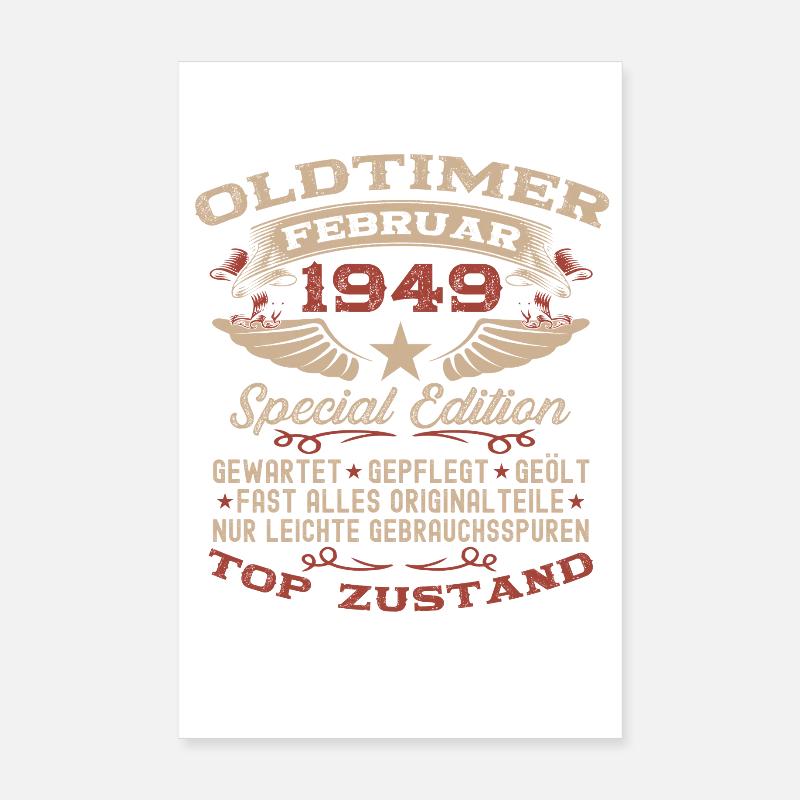 77e anniversaire Oldtimer Février 1949 Poster 20 x 30 cm