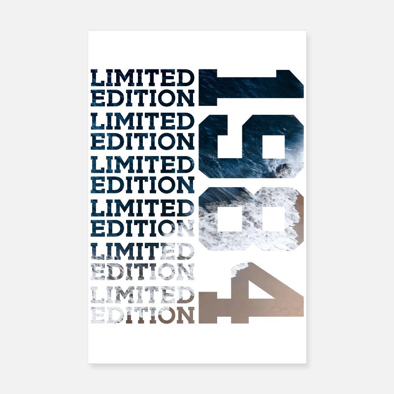 ÉDITION LIMITÉE 1984 42 ANS 42E ANNIVERSAIRE Poster 20 x 30 cm