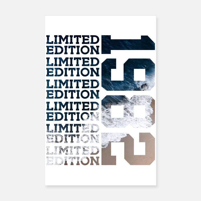 ÉDITION LIMITÉE 1982 44 ANS 44E ANNIVERSAIRE Poster 20 x 30 cm