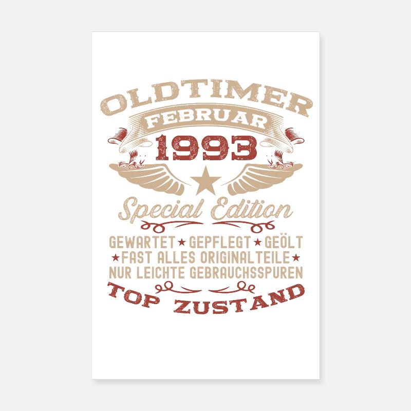 33e anniversaire Oldtimer Millésime de février 1993 Poster 20 x 30 cm