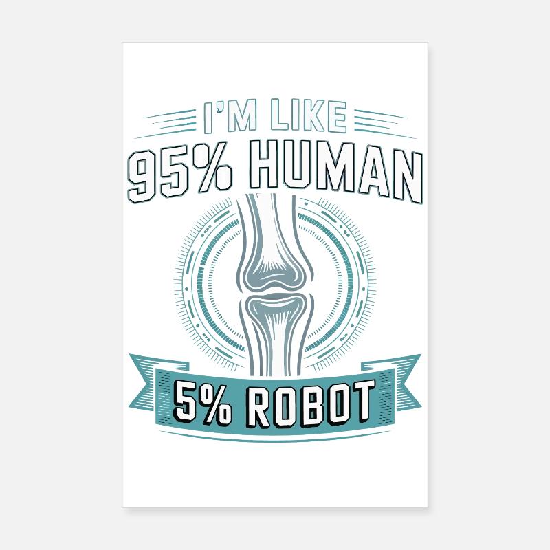 95 % humains, 5 % robots Poster 20 x 30 cm