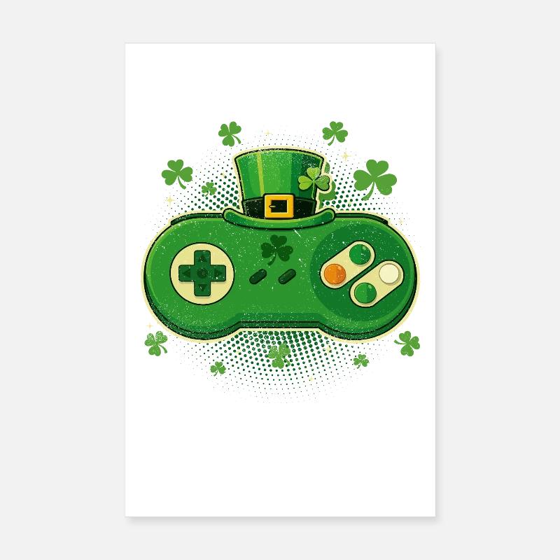 Irischer Videospiel-Controller St Pats Poster 20x30 cm