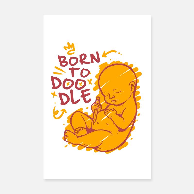 Dessin de Gribouillis Poster 20 x 30 cm