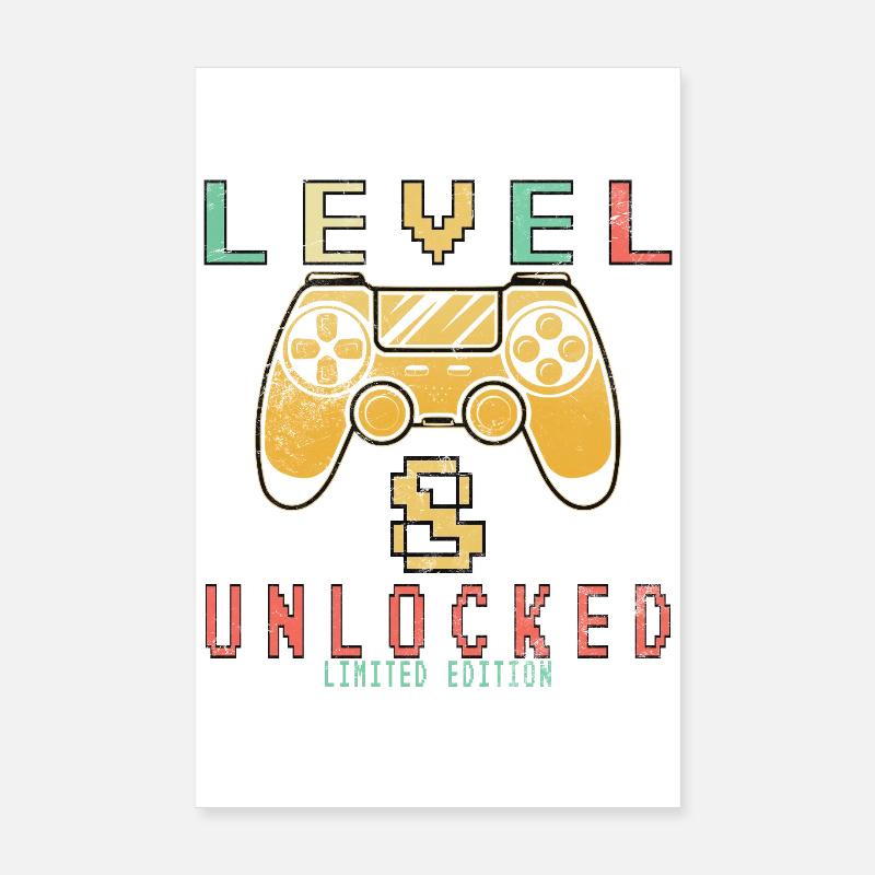 Level 8 Freigeschaltet 8 Geburtstag Junge Mädchen Poster 20x30 cm