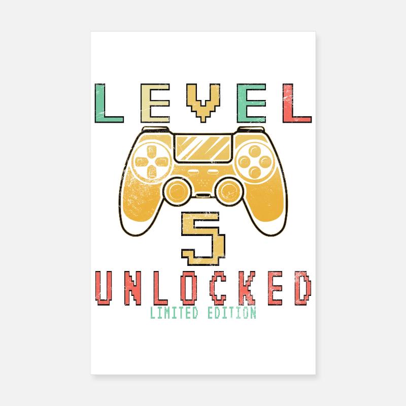 5. Geburtstag. 5 Nächstes Level Freigeschaltet Poster 20x30 cm