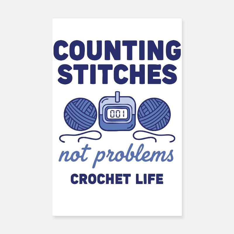 Compter les mailles : pas de problèmes, durée de vie du crochet Poster 20 x 30 cm