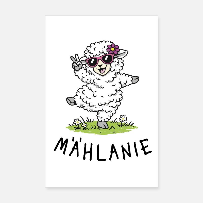 Mählanie – Mouton mouton dansant avec un jeu de mots Poster 20 x 30 cm