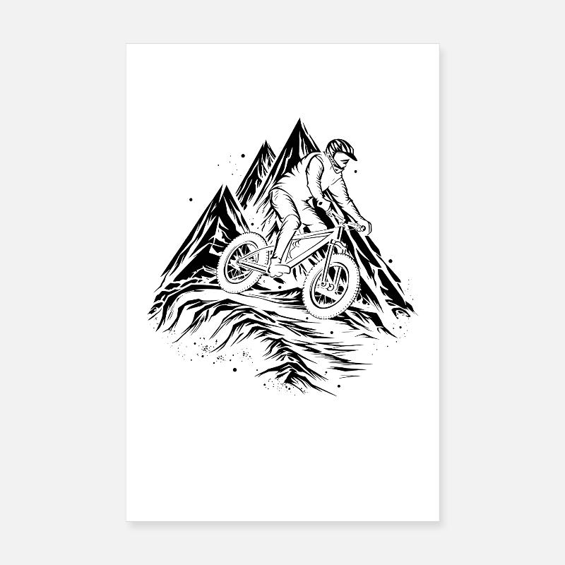 Mountainbiken Poster 20x30 cm