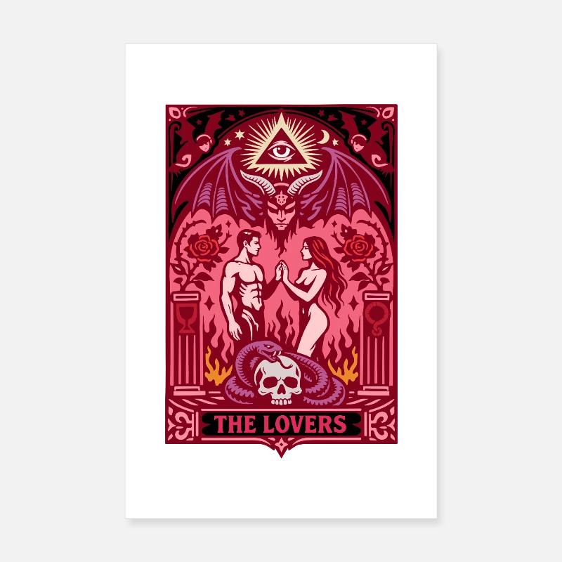 The Lovers | Tarot Gothic | Valentine's Day Poster 8" x 12" (20x30 cm)
