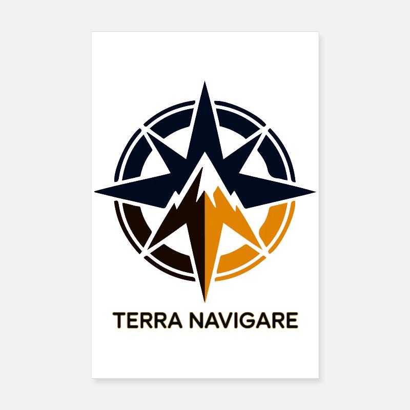 Terra Navigare Star Compass Logo Poster 8" x 12" (20x30 cm)