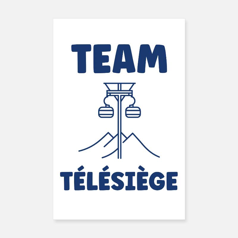 Bergsessellift Team - Poster 20x30 cm - Weiß