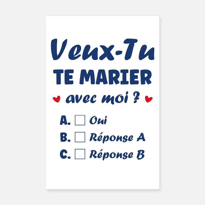 Veux-Tu Te Marier Avec Moi Poster 20 x 30 cm