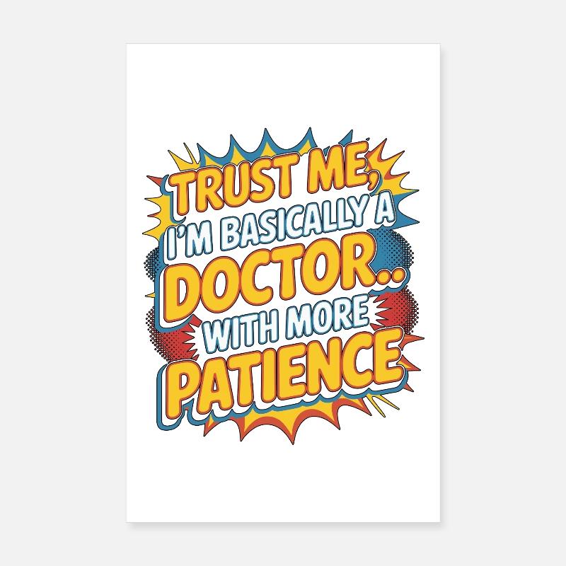 Infirmière praticienne Crois-moi, je suis infirmière diplômée - Poster 20 x 30 cm - blanc