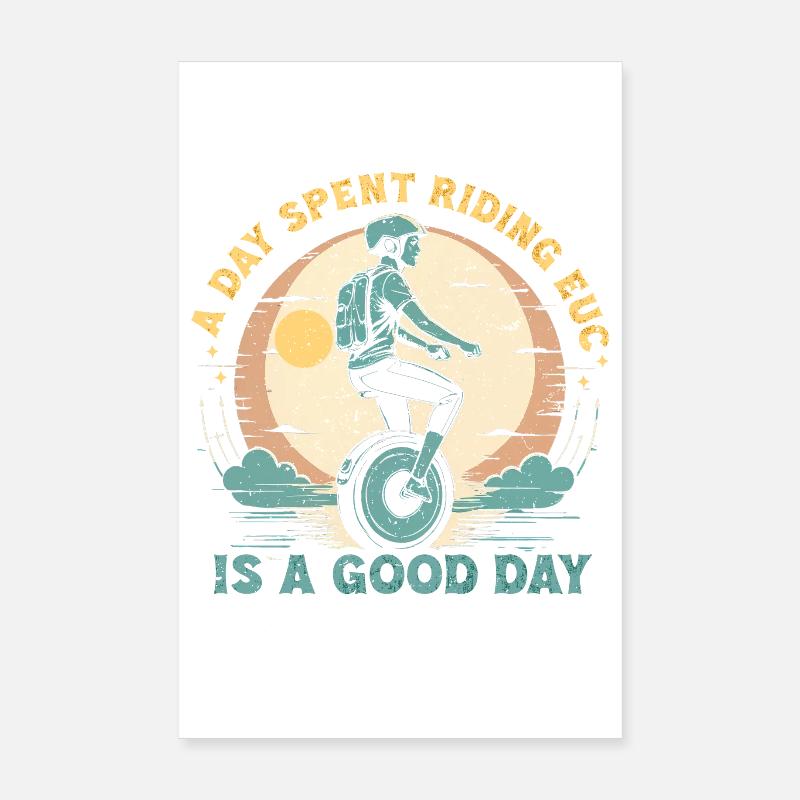 Monoroue monocycliste Poster 20 x 30 cm