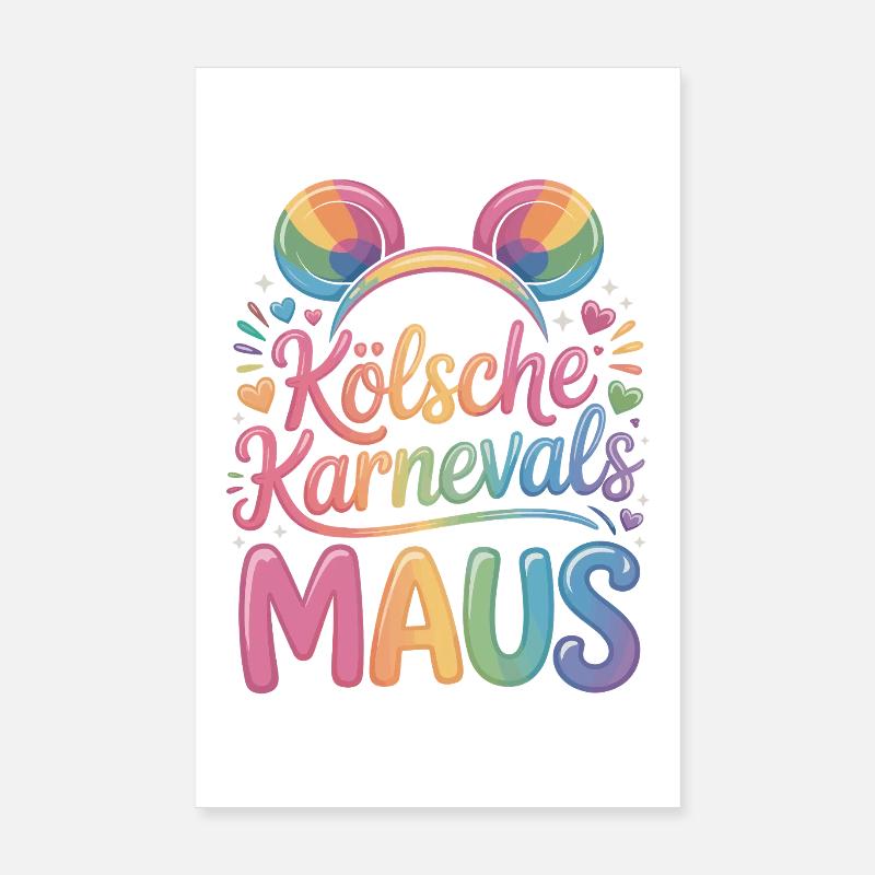 Kölsche Karnevalsmaus Karneval Köln Kölner Maus Poster 20x30 cm