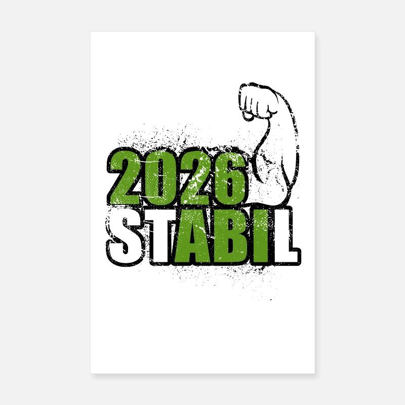 Stabil Abi 2026 - Biceps - Abitur - Spruch Poster 20 x 30 cm