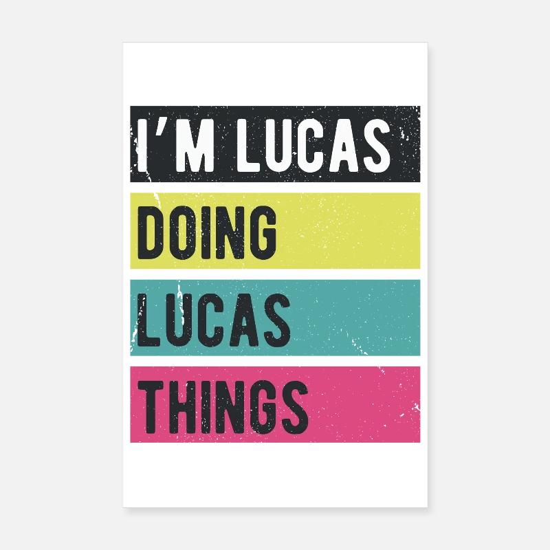 I’m Lucas Doing Lucas Things Retro Colors Poster 8" x 12" (20x30 cm)