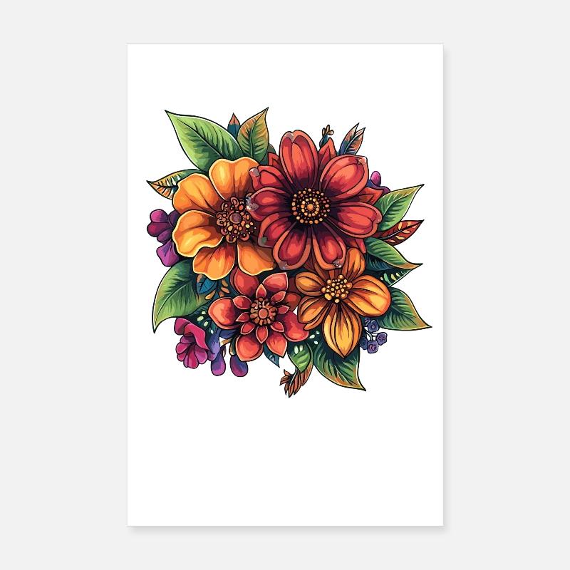 Colourful floral composition Poster 8" x 12" (20x30 cm)